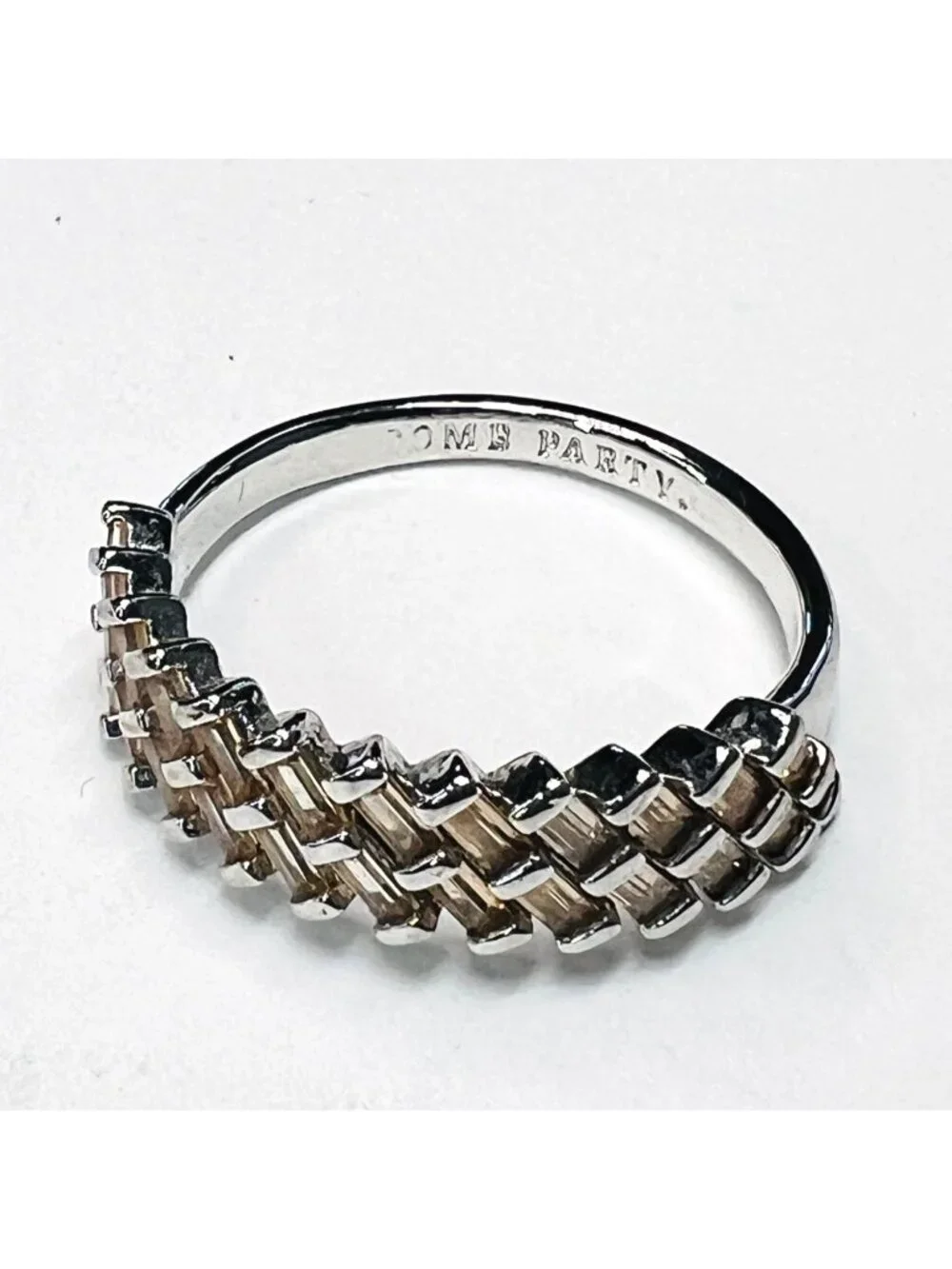Ring Bomb Party Ring, size 10, gold zig zag design, fashion jewelry,
